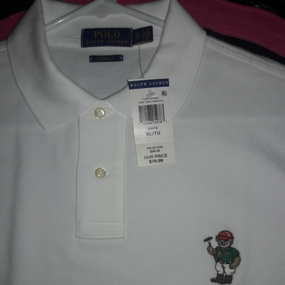 Polo white short sleeve teddy bear